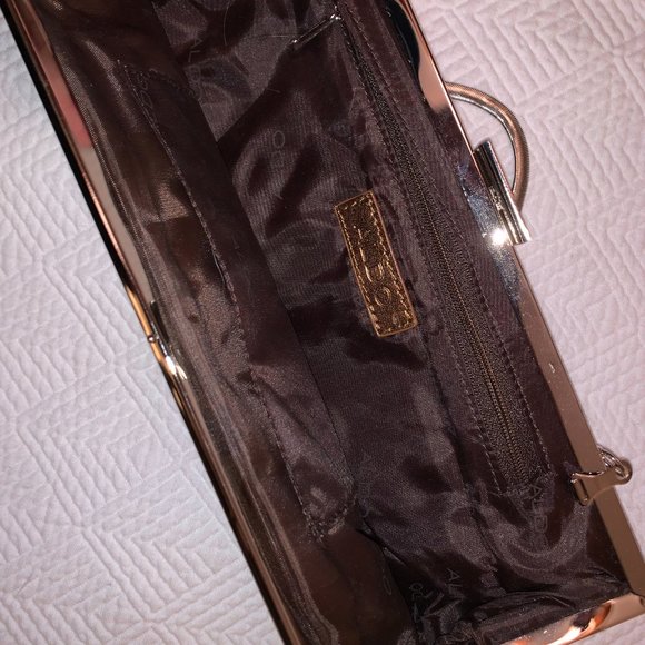 Aldo Bronze Clutch with silver clasp and chain - NWT - Picture 3 of 4